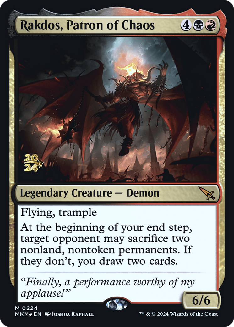 Rakdos, Patron of Chaos [Murders at Karlov Manor Prerelease Promos] MTG Single Magic: The Gathering | Red Claw Gaming