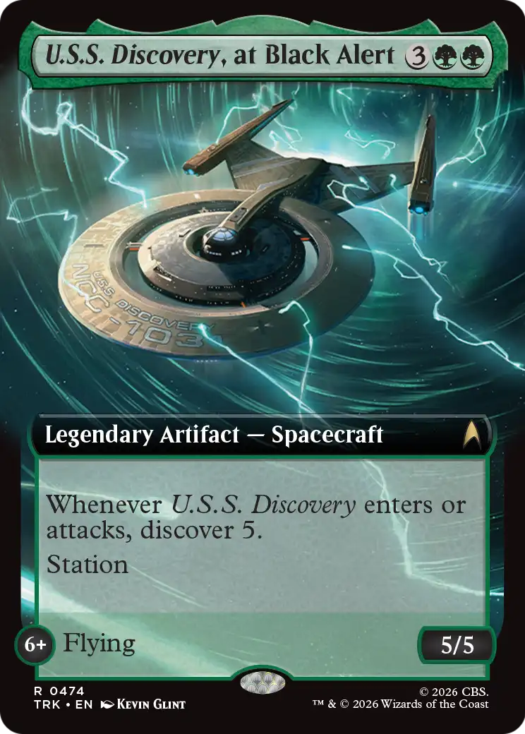 U.S.S. Discovery, at Black Alert (Extended Art) [Star Trek] MTG Single Magic: The Gathering | Red Claw Gaming