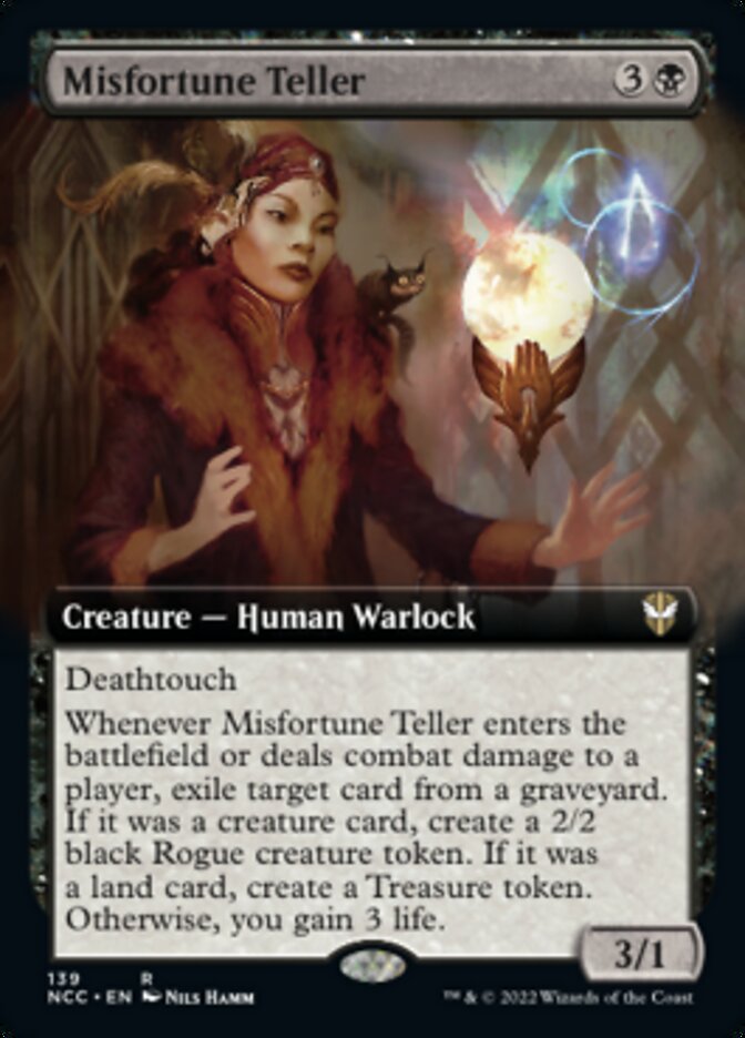 Misfortune Teller (Extended Art) [Streets of New Capenna Commander] MTG Single Magic: The Gathering | Red Claw Gaming