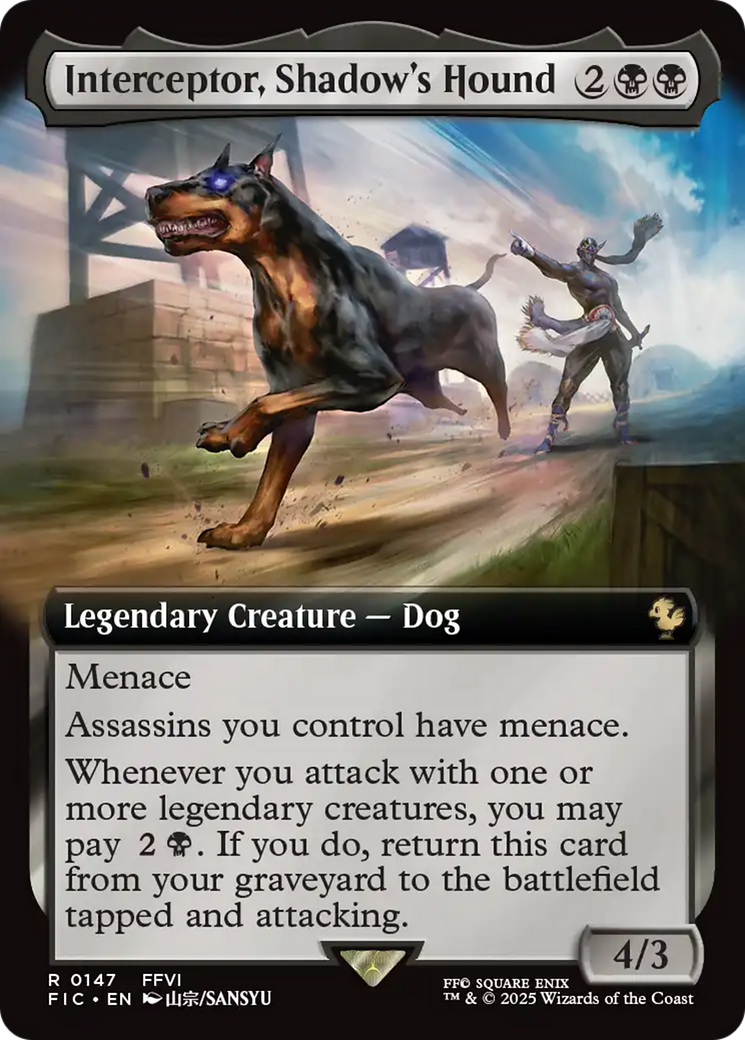 Interceptor, Shadow's Hound (Extended Art) [FINAL FANTASY Commander] MTG Single Magic: The Gathering | Red Claw Gaming