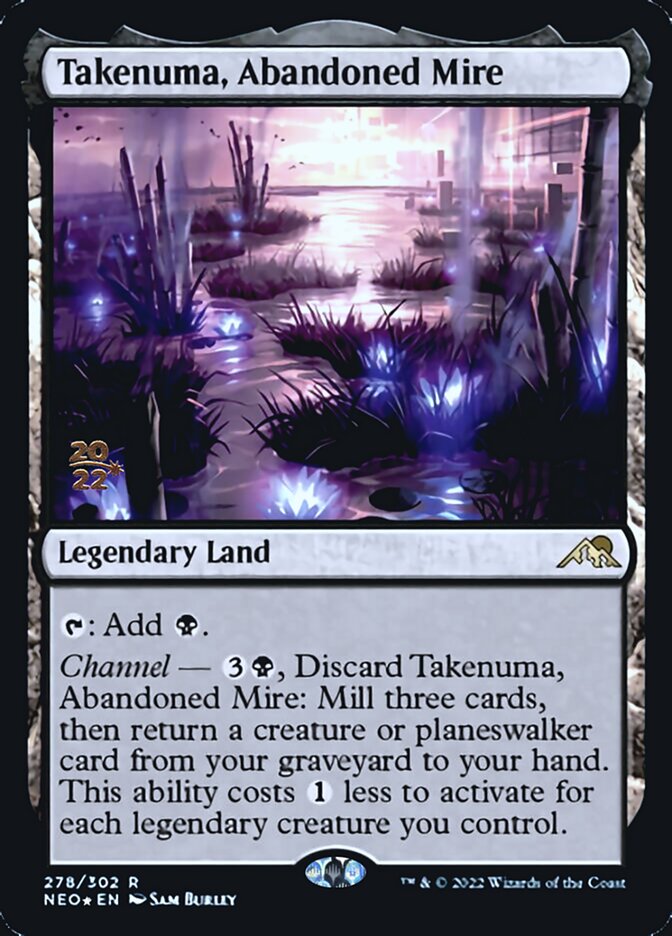Takenuma, Abandoned Mire [Kamigawa: Neon Dynasty Prerelease Promos] MTG Single Magic: The Gathering | Red Claw Gaming