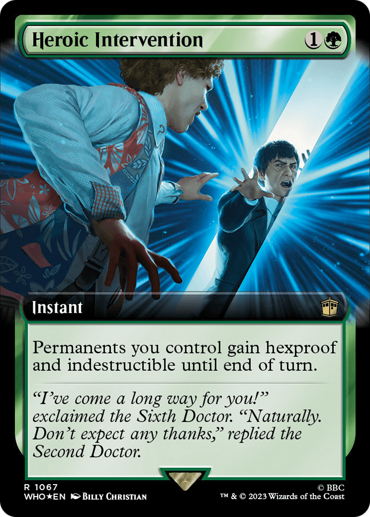 Heroic Intervention (Extended Art) (Surge Foil) [Doctor Who] MTG Single Magic: The Gathering | Red Claw Gaming