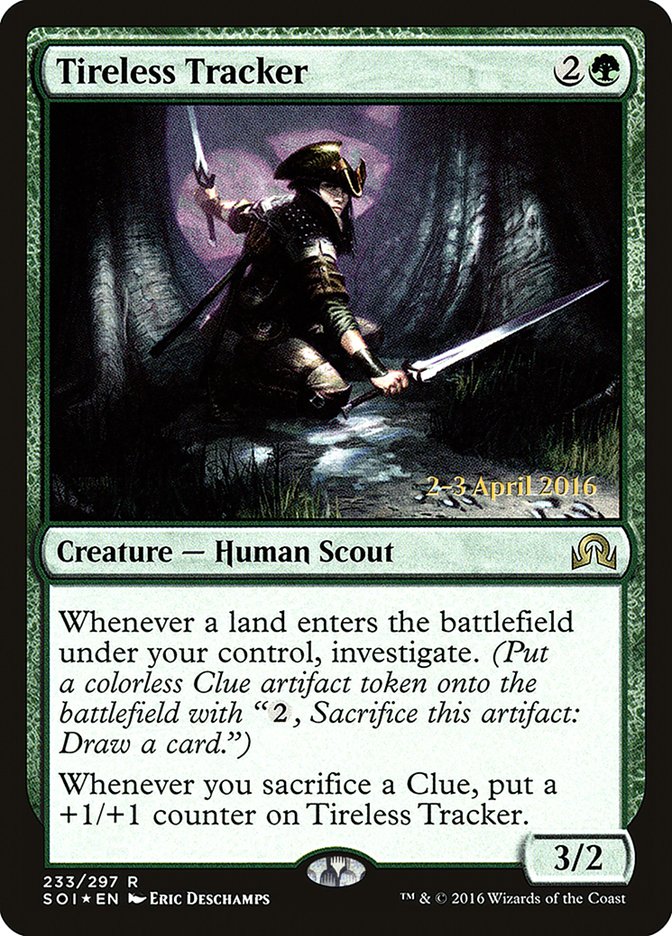Tireless Tracker [Shadows over Innistrad Prerelease Promos] MTG Single Magic: The Gathering | Red Claw Gaming