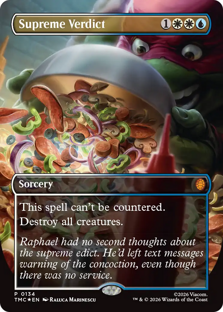 Supreme Verdict (Borderless) [Teenage Mutant Ninja Turtles Promos] MTG Single Magic: The Gathering | Red Claw Gaming