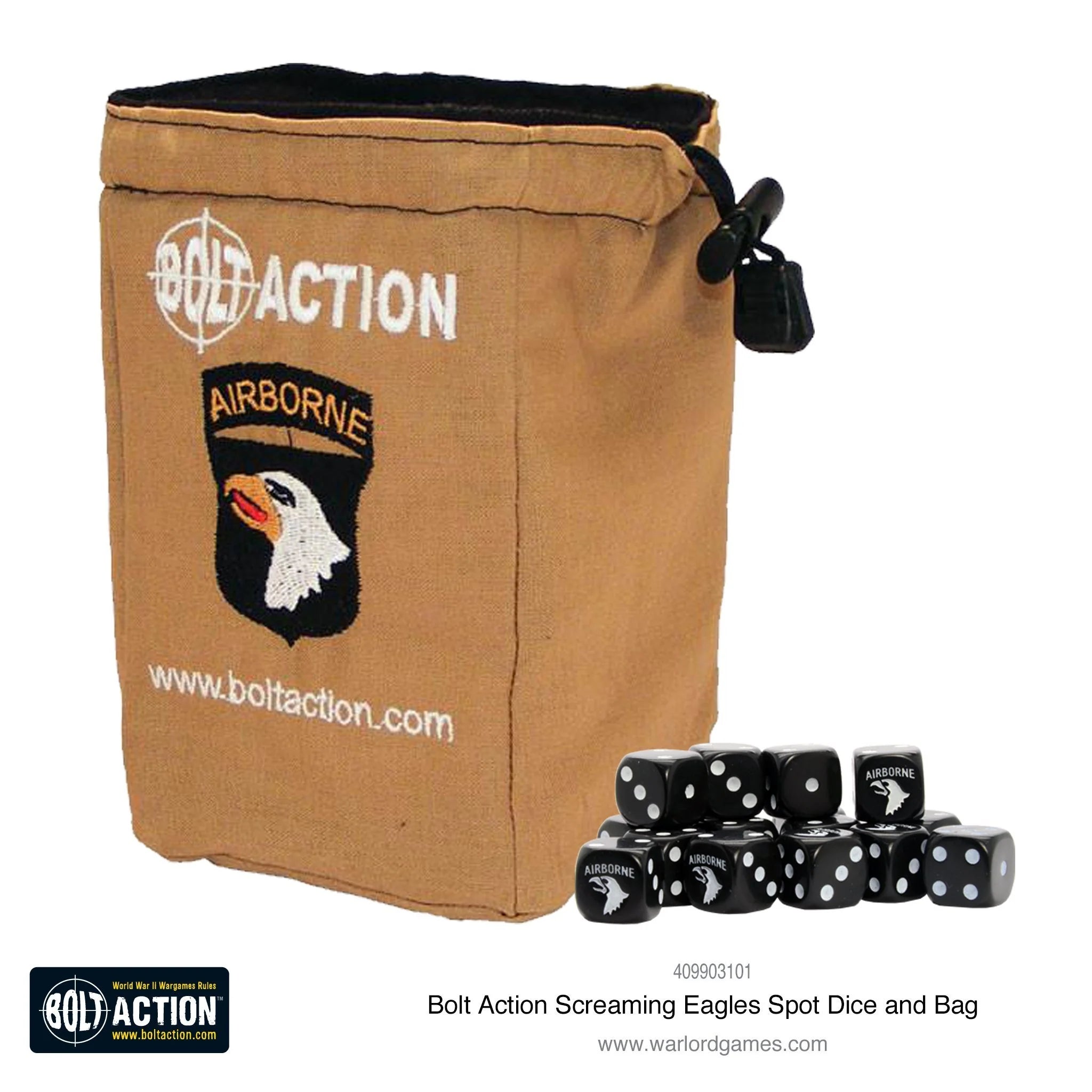 Bolt Action US Airborne Dice Bag Accessories Warlord Games | Red Claw Gaming