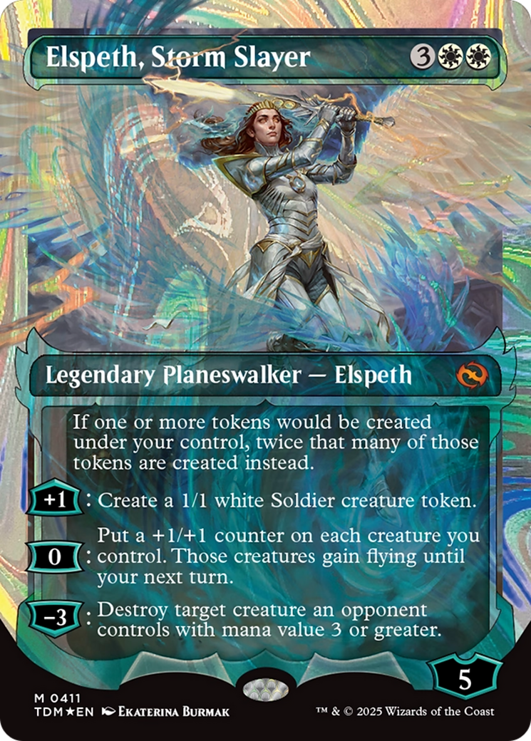 Elspeth, Storm Slayer (Showcase) (Halo Foil) [Tarkir: Dragonstorm] MTG Single Magic: The Gathering | Red Claw Gaming