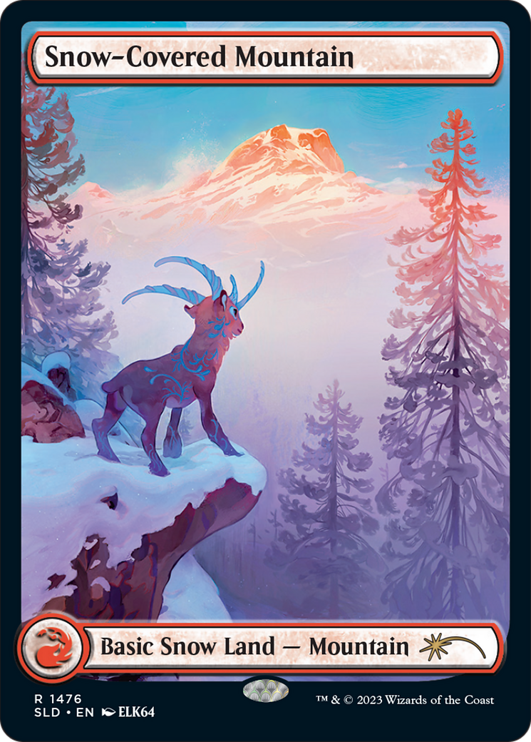 Snow-Covered Mountain (1476) [Secret Lair Drop Series] MTG Single Magic: The Gathering | Red Claw Gaming