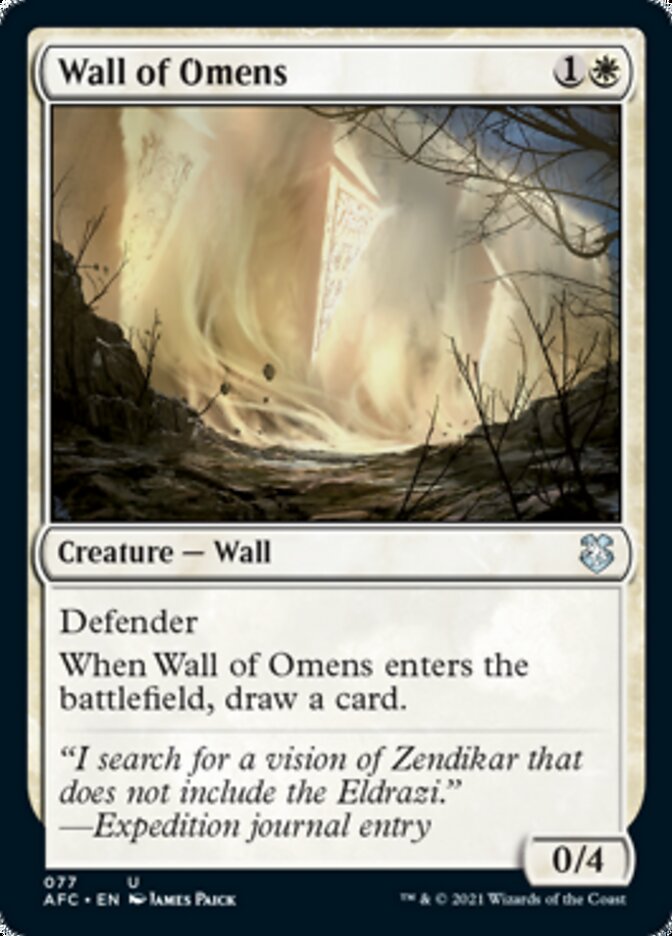 Wall of Omens [Dungeons & Dragons: Adventures in the Forgotten Realms Commander] MTG Single Magic: The Gathering | Red Claw Gaming