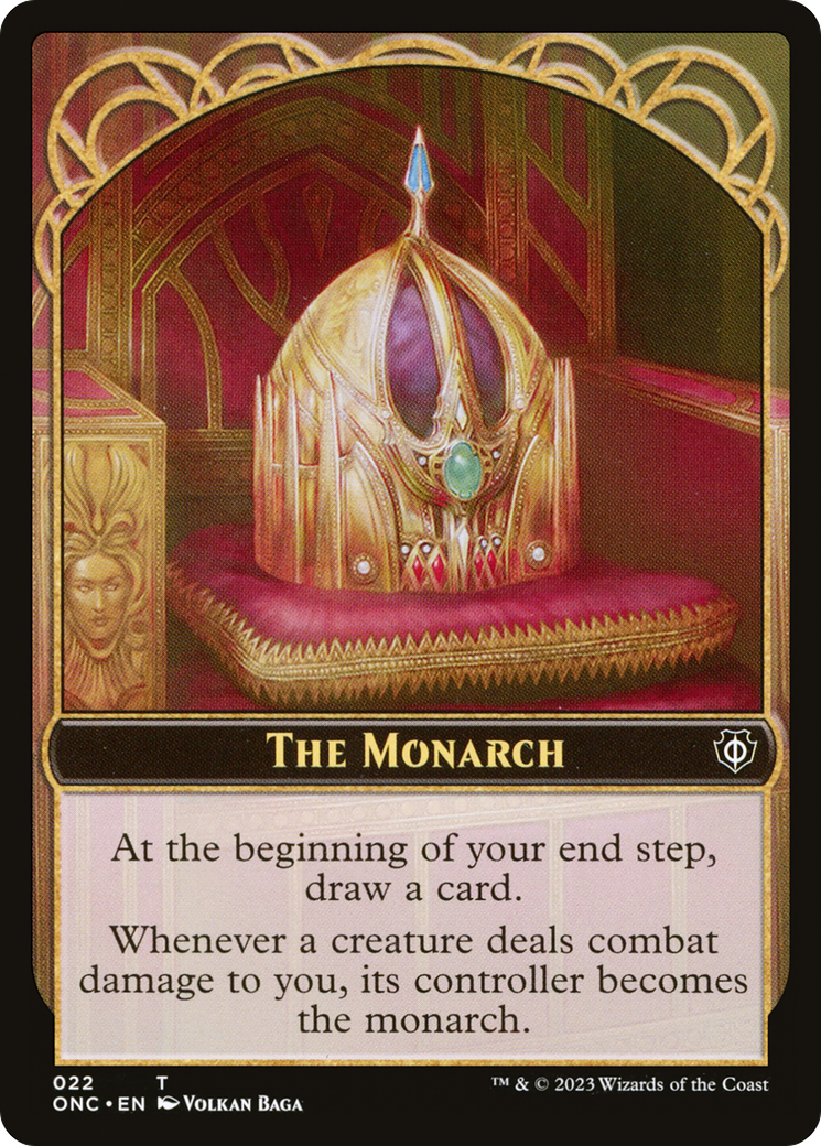 The Monarch // Golem Double-Sided Token [Phyrexia: All Will Be One Commander Tokens] MTG Single Magic: The Gathering | Red Claw Gaming