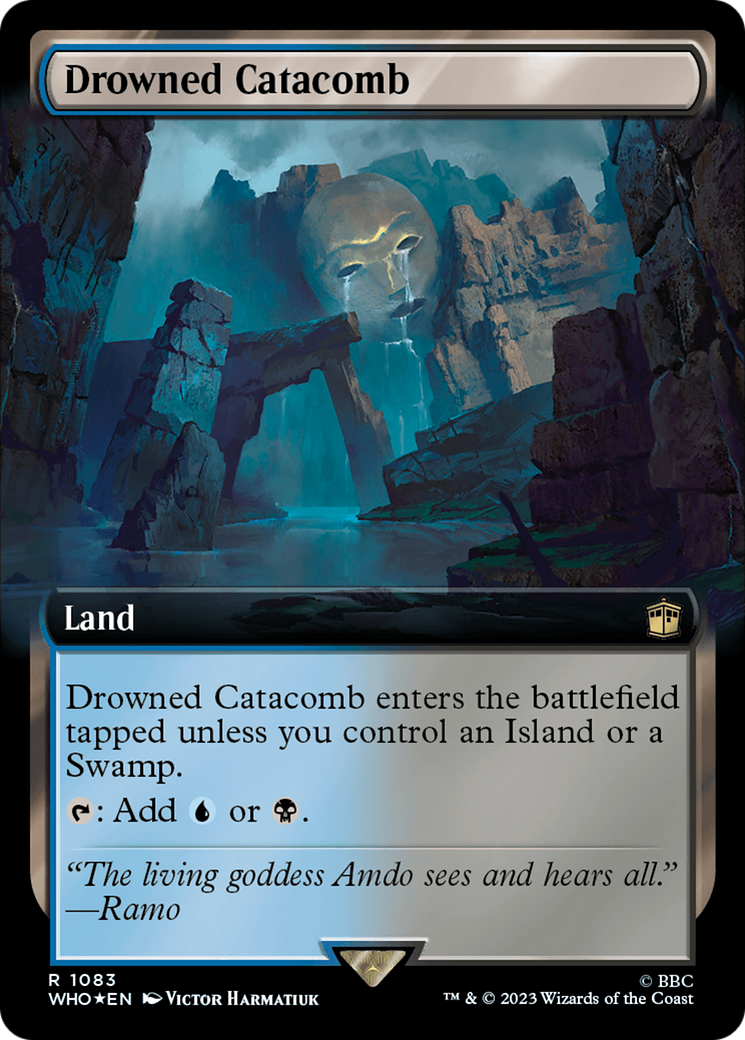 Drowned Catacomb (Extended Art) (Surge Foil) [Doctor Who] MTG Single Magic: The Gathering | Red Claw Gaming