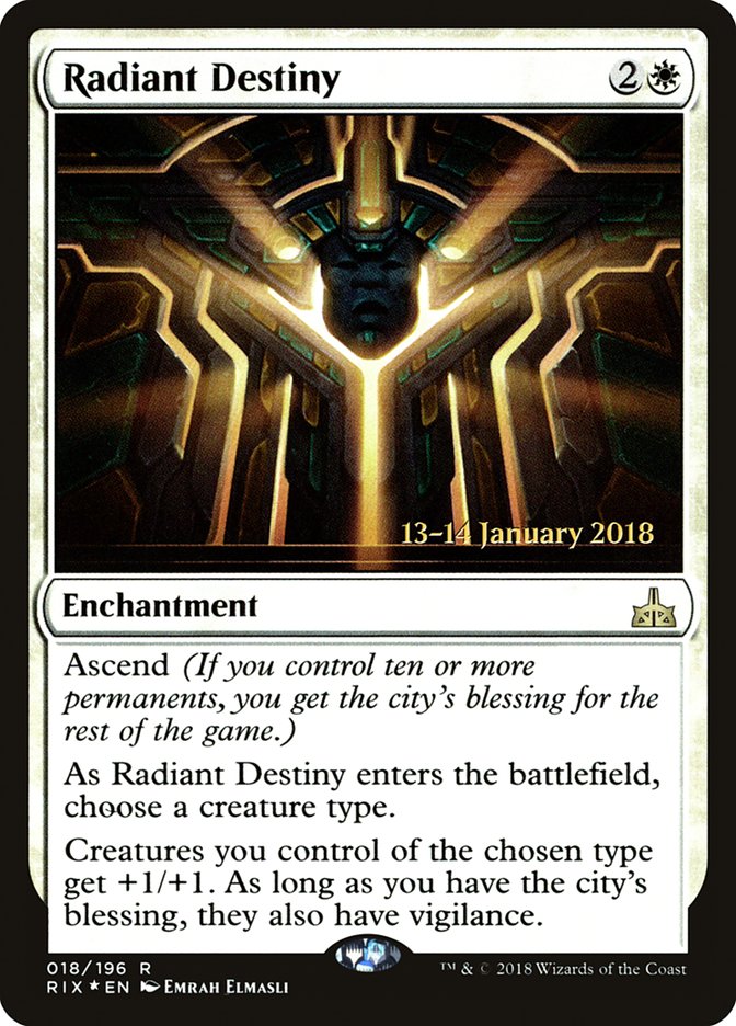 Radiant Destiny [Rivals of Ixalan Prerelease Promos] MTG Single Magic: The Gathering | Red Claw Gaming