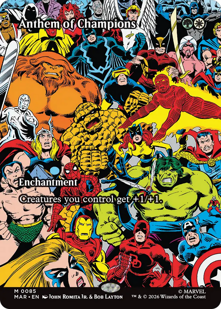 Anthem of Champions (Borderless) [Marvel Universe: Eternal-Legal] | Red Claw Gaming