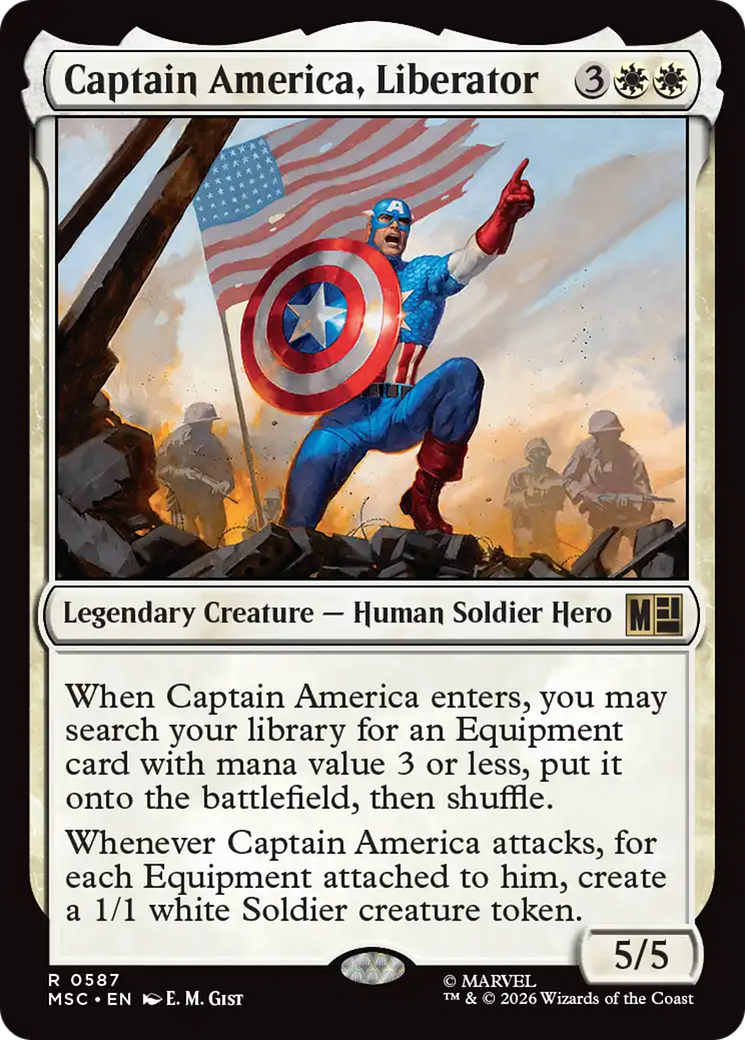 Captain America, Liberator [Marvel Super Heroes Commander] MTG Single Magic: The Gathering | Red Claw Gaming