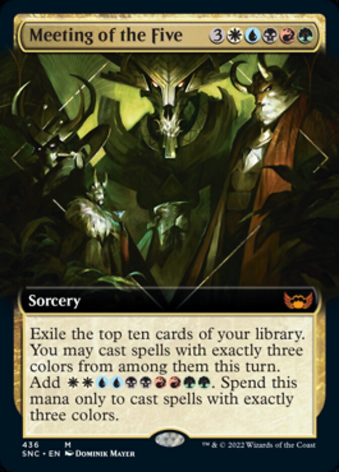 Meeting of the Five (Extended Art) [Streets of New Capenna] MTG Single Magic: The Gathering | Red Claw Gaming