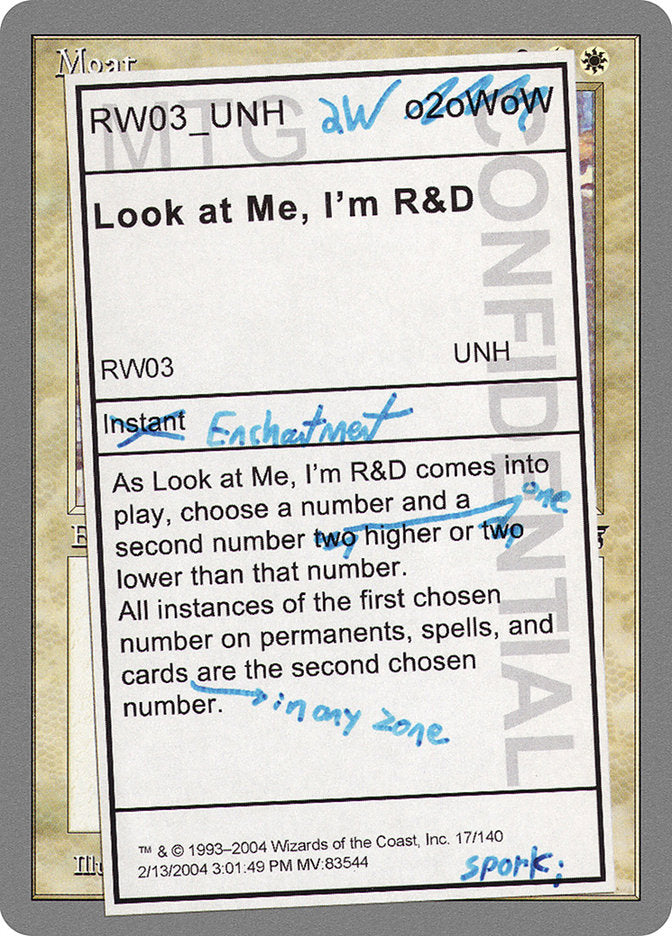 Look at Me, I'm R&D [Unhinged] MTG Single Magic: The Gathering | Red Claw Gaming