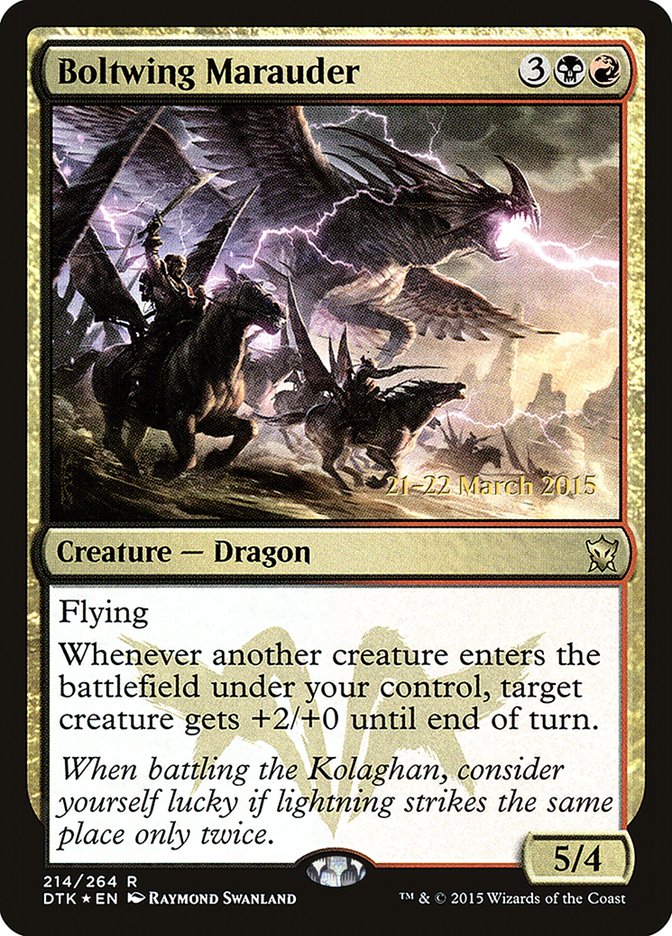 Boltwing Marauder [Dragons of Tarkir Prerelease Promos] MTG Single Magic: The Gathering | Red Claw Gaming