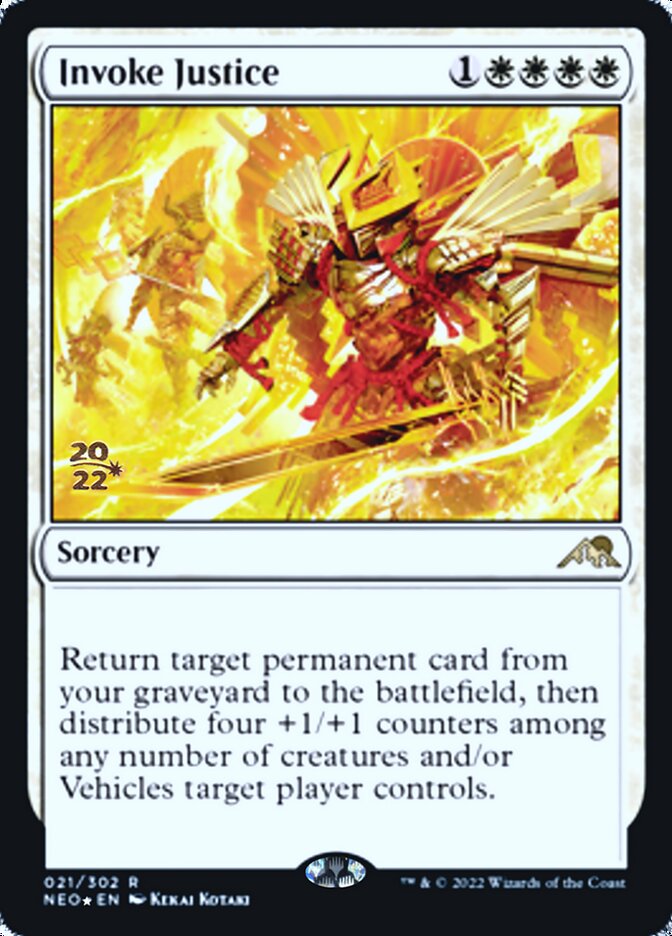 Invoke Justice [Kamigawa: Neon Dynasty Prerelease Promos] MTG Single Magic: The Gathering | Red Claw Gaming