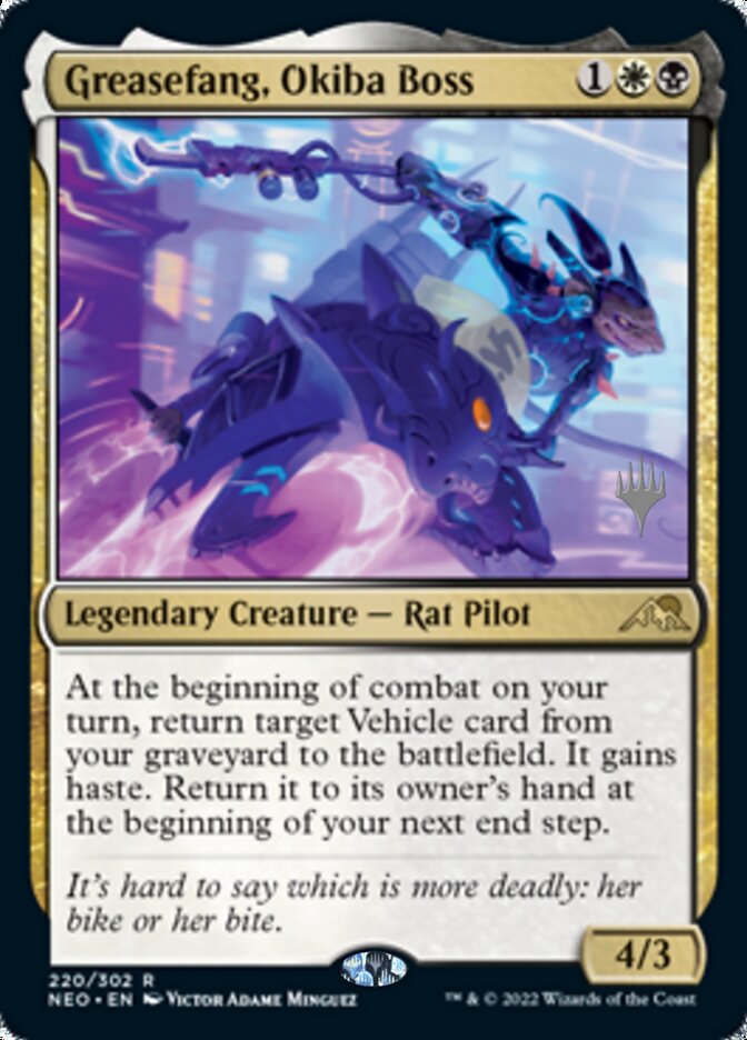 Greasefang, Okiba Boss (Promo Pack) [Kamigawa: Neon Dynasty Promos] MTG Single Magic: The Gathering | Red Claw Gaming