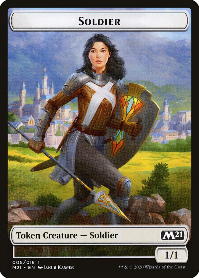 Demon // Soldier Double-Sided Token [Core Set 2021 Tokens] MTG Single Magic: The Gathering | Red Claw Gaming