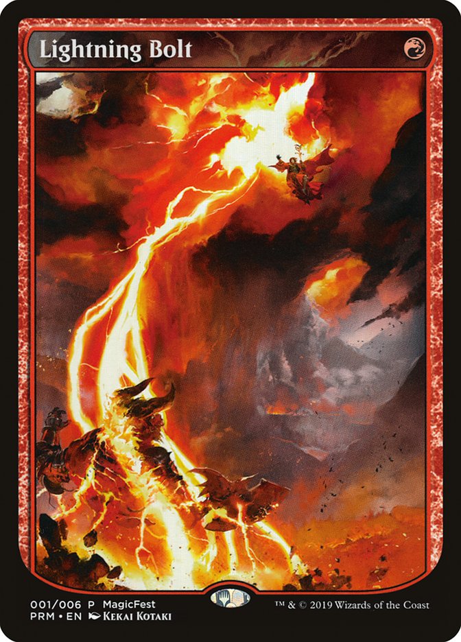 Lightning Bolt (Textless) [MagicFest 2019] MTG Single Magic: The Gathering | Red Claw Gaming