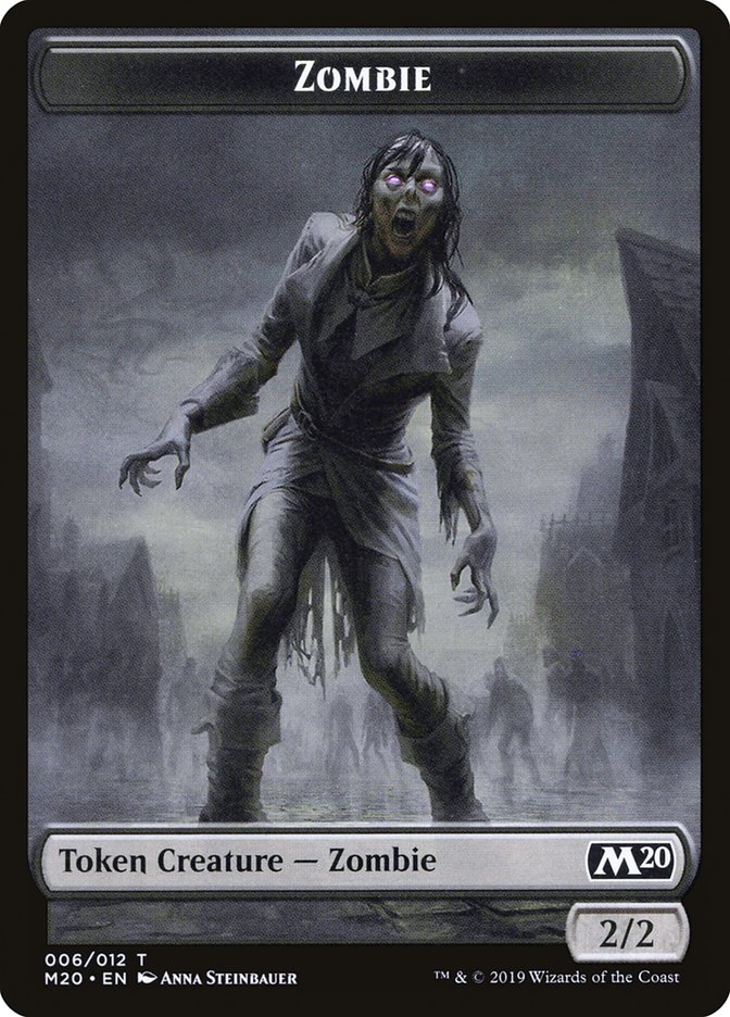 Zombie Token [Core Set 2020 Tokens] MTG Single Magic: The Gathering | Red Claw Gaming
