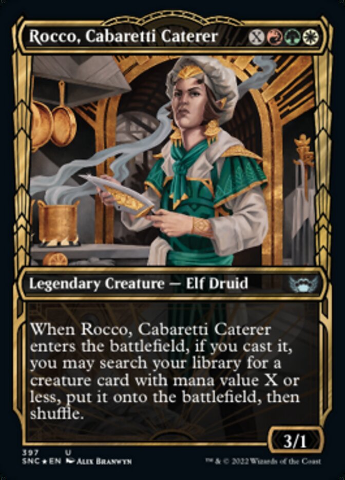 Rocco, Cabaretti Caterer (Showcase Golden Age Gilded Foil) [Streets of New Capenna] MTG Single Magic: The Gathering | Red Claw Gaming