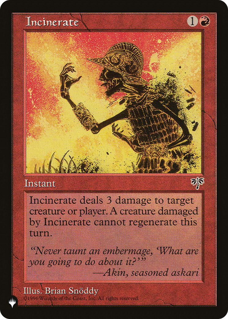 Incinerate [The List] MTG Single Magic: The Gathering | Red Claw Gaming