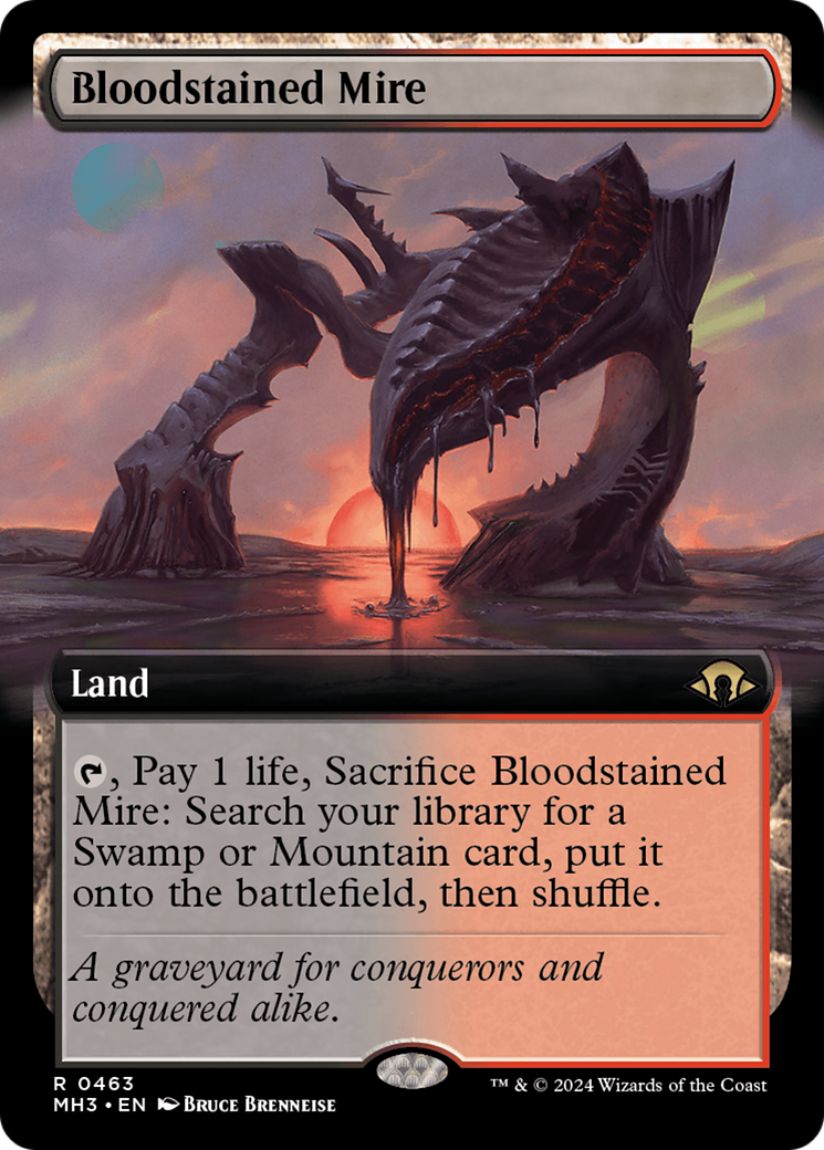Bloodstained Mire (Extended Art) [Modern Horizons 3] MTG Single Magic: The Gathering | Red Claw Gaming