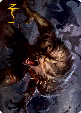 Village Reavers Art Card (Gold-Stamped Signature) [Innistrad: Midnight Hunt Art Series] MTG Single Magic: The Gathering | Red Claw Gaming