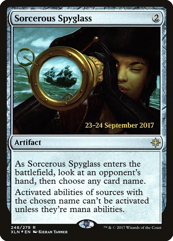 Sorcerous Spyglass [Ixalan Prerelease Promos] MTG Single Magic: The Gathering | Red Claw Gaming