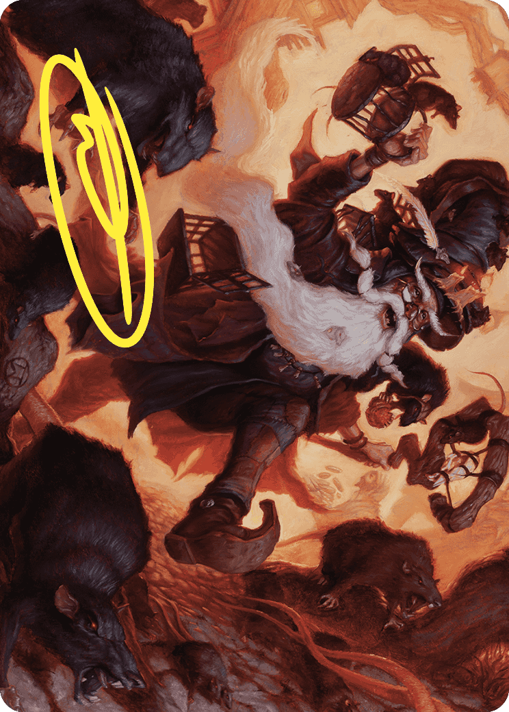 Tattered Ratter Art Card (Gold-Stamped Signature) [Wilds of Eldraine Art Series] MTG Single Magic: The Gathering | Red Claw Gaming
