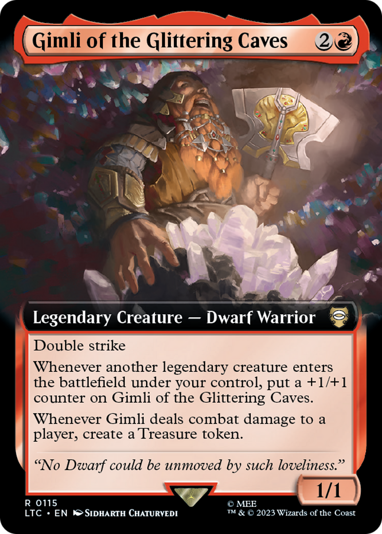 Gimli of the Glittering Caves (Extended Art) [The Lord of the Rings: Tales of Middle-Earth Commander] MTG Single Magic: The Gathering | Red Claw Gaming