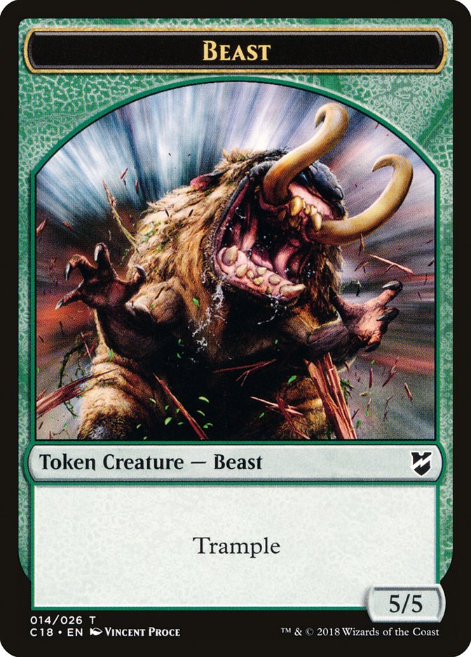 Mask // Beast (014) Double-Sided Token [Commander 2018 Tokens] MTG Single Magic: The Gathering | Red Claw Gaming