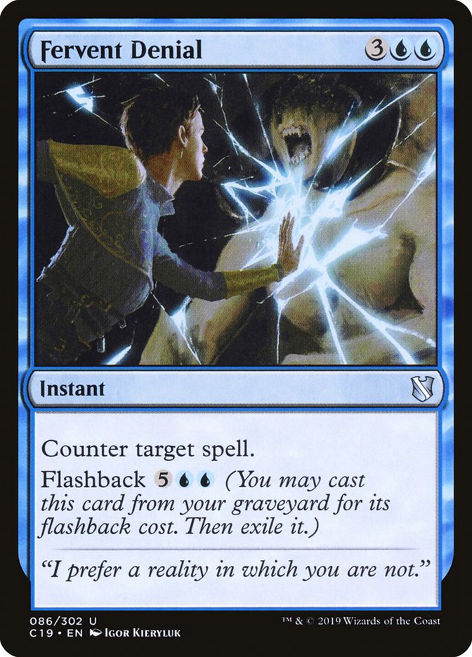 Fervent Denial [Commander 2019] MTG Single Magic: The Gathering | Red Claw Gaming
