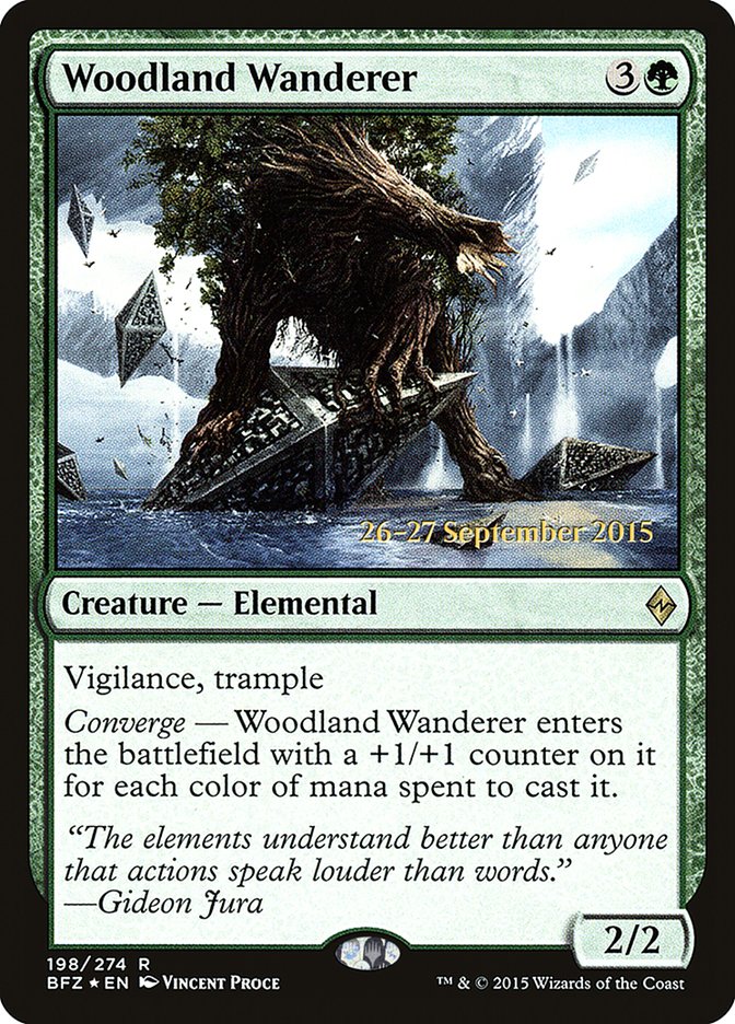 Woodland Wanderer [Battle for Zendikar Prerelease Promos] MTG Single Magic: The Gathering | Red Claw Gaming