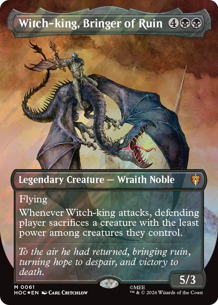 Witch-king, Bringer of Ruin (Borderless) (Surge Foil) [The Hobbit: Eternal-Legal] | Red Claw Gaming