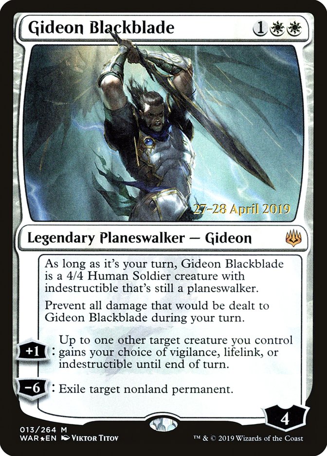 Gideon Blackblade [War of the Spark Prerelease Promos] MTG Single Magic: The Gathering | Red Claw Gaming