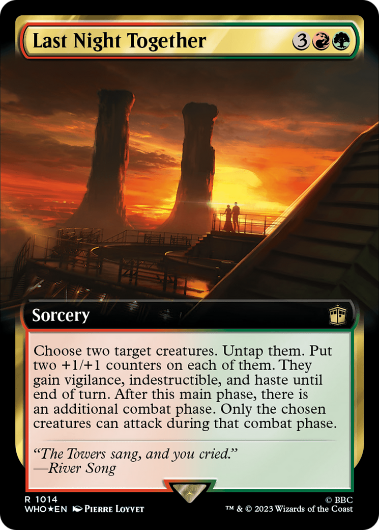 Last Night Together (Extended Art) (Surge Foil) [Doctor Who] MTG Single Magic: The Gathering | Red Claw Gaming