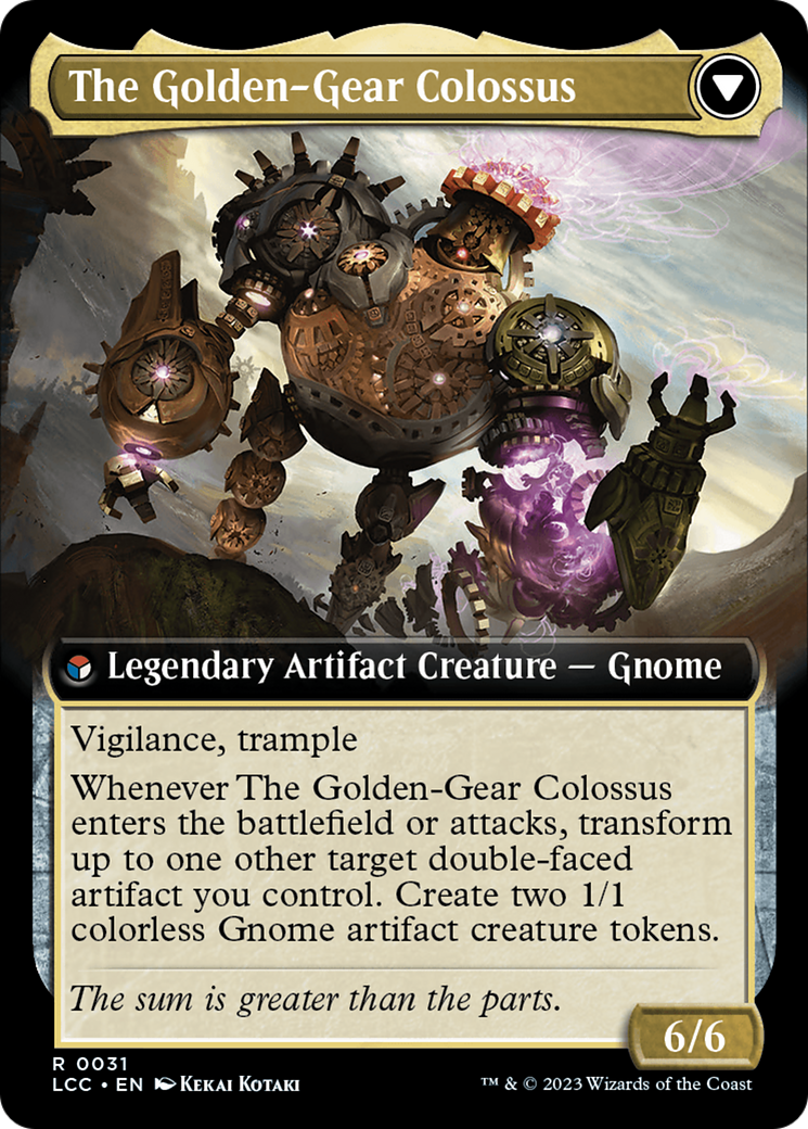 Tetzin, Gnome Champion // The Golden-Gear Colossus (Extended Art) [The Lost Caverns of Ixalan Commander] MTG Single Magic: The Gathering | Red Claw Gaming