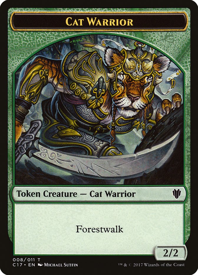 Cat Warrior (008) // Rat (003) Double-Sided Token [Commander 2017 Tokens] MTG Single Magic: The Gathering | Red Claw Gaming