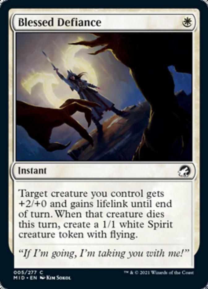 Blessed Defiance [Innistrad: Midnight Hunt] MTG Single Magic: The Gathering | Red Claw Gaming