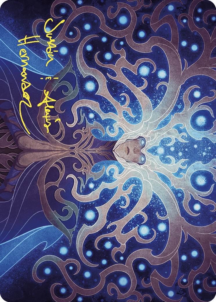 Omniscience Art Card (Gold-Stamped Signature) [Wilds of Eldraine Art Series] MTG Single Magic: The Gathering | Red Claw Gaming