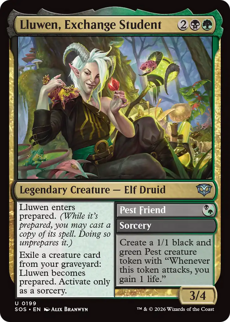 Lluwen, Exchange Student [Secrets of Strixhaven] MTG Single Magic: The Gathering | Red Claw Gaming