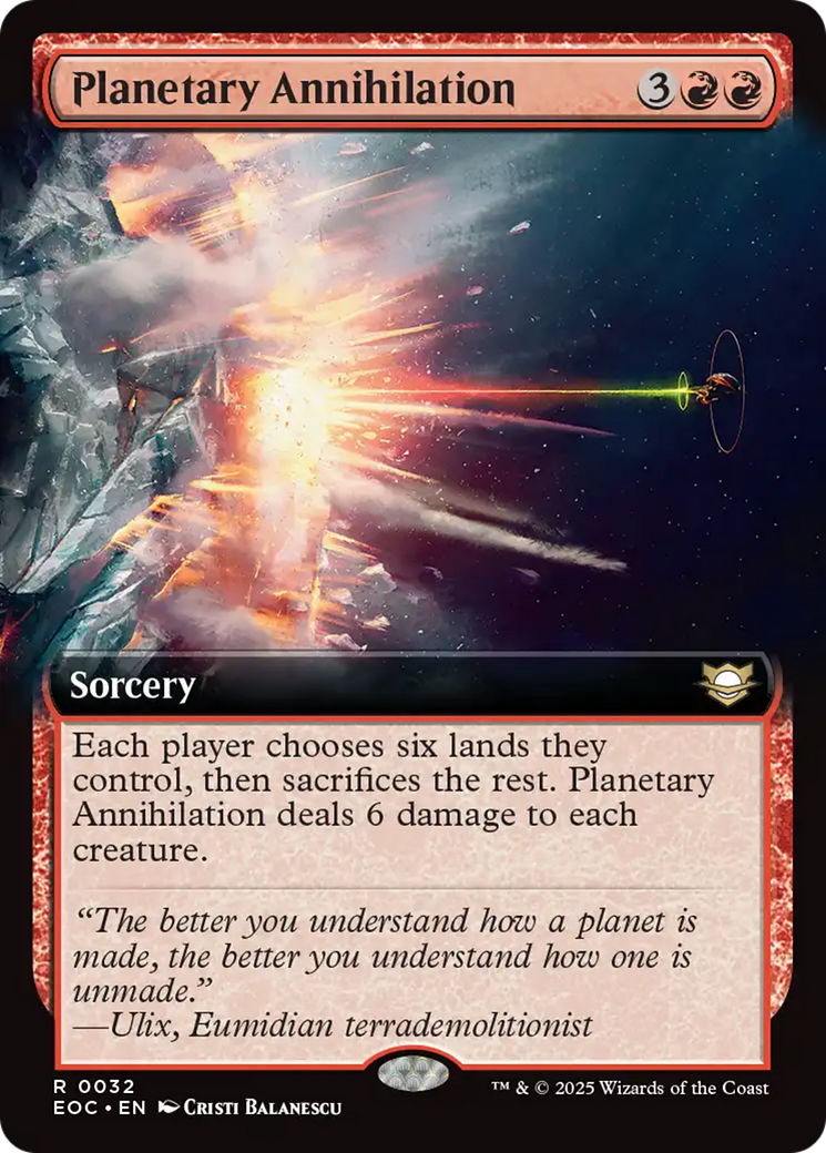 Planetary Annihilation (Extended Art) [Edge of Eternities Commander] MTG Single Magic: The Gathering | Red Claw Gaming