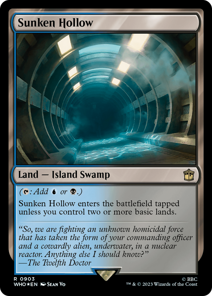 Sunken Hollow (Surge Foil) [Doctor Who] MTG Single Magic: The Gathering    | Red Claw Gaming
