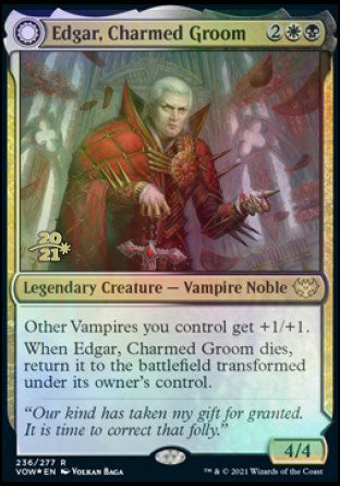 Edgar, Charmed Groom // Edgar Markov's Coffin [Innistrad: Crimson Vow Prerelease Promos] MTG Single Magic: The Gathering | Red Claw Gaming