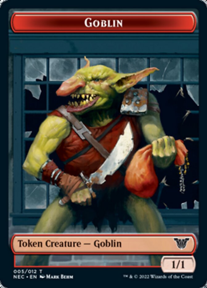 Smoke Blessing // Goblin Double-Sided Token [Kamigawa: Neon Dynasty Commander Tokens] MTG Single Magic: The Gathering | Red Claw Gaming