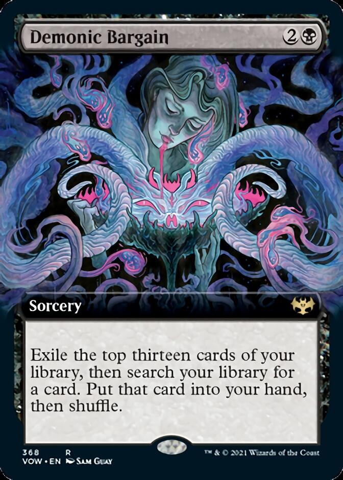 Demonic Bargain (Extended Art) [Innistrad: Crimson Vow] MTG Single Magic: The Gathering | Red Claw Gaming