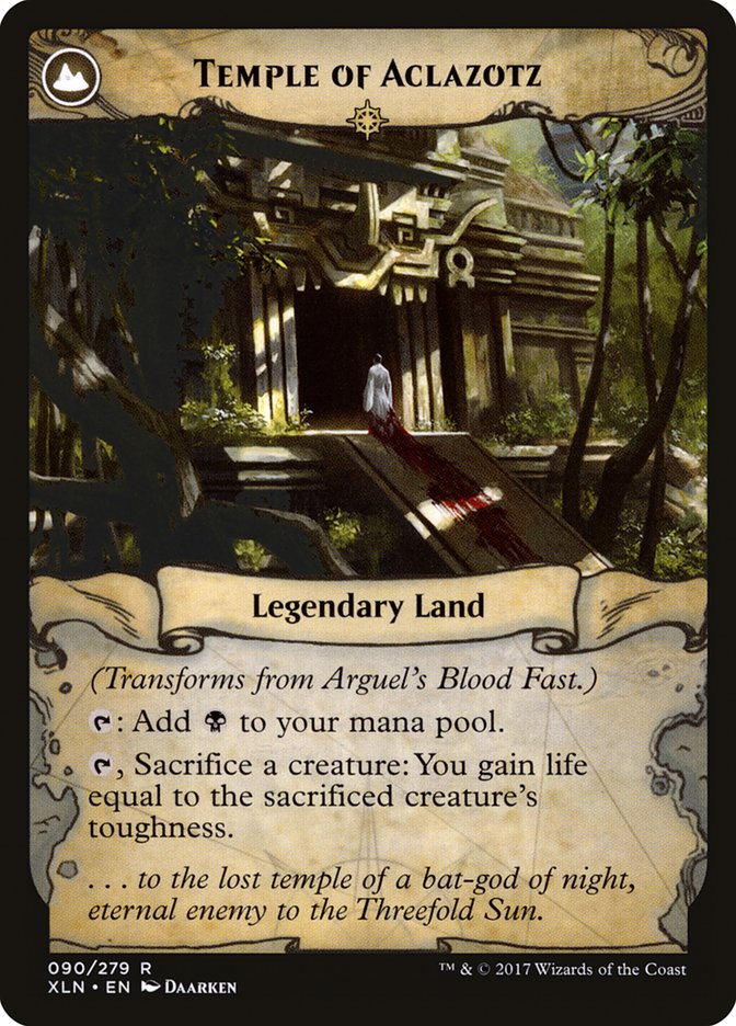 Arguel's Blood Fast // Temple of Aclazotz [Ixalan] MTG Single Magic: The Gathering | Red Claw Gaming