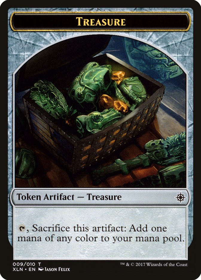 Dinosaur // Treasure (009) Double-Sided Token [Ixalan Tokens] MTG Single Magic: The Gathering | Red Claw Gaming